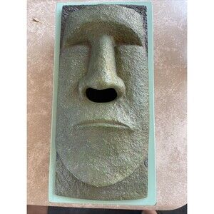 Tiki Moai Easter Island Stone Face Tissue Box Holder Vintage Rotary Hero Inc